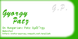 gyorgy patz business card